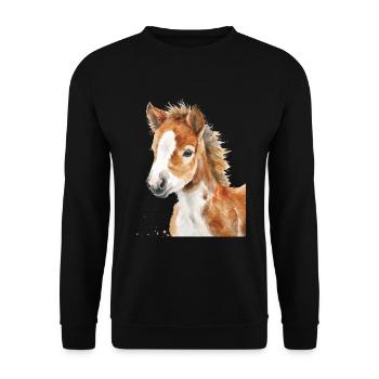Pferd - Unisex Pullover - Schwarz - Vorne - Alina (178cm) & Michal (187cm)