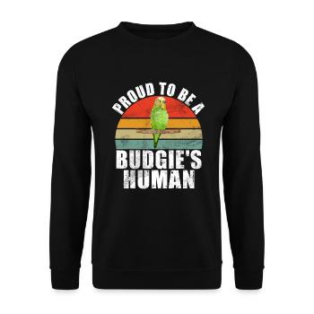 Budgie Gift - Unisex Pullover - Schwarz - Vorne - Alina (178cm) & Michal (187cm)
