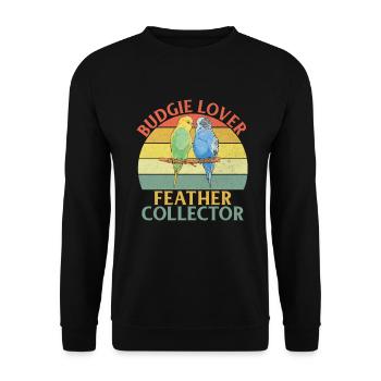 Budgie Gift - Unisex Sweatshirt - black - Front - Alina (178cm) & Michal (187cm)