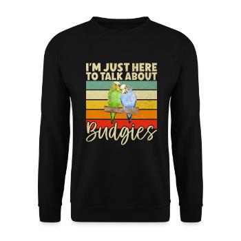 Budgie Gift - Unisex Pullover - Schwarz - Vorne - Alina (178cm) & Michal (187cm)