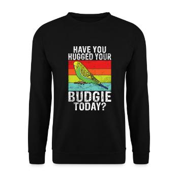 Budgie Gift - Unisex Pullover - Schwarz - Vorne - Alina (178cm) & Michal (187cm)