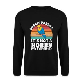 Budgie Gift - Unisex Pullover - Schwarz - Vorne - Alina (178cm) & Michal (187cm)