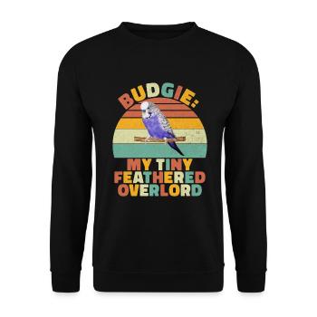 Budgie Gift - Unisex Sweatshirt - black - Front - Alina (178cm) & Michal (187cm)