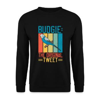 Budgie Gift - Unisex Pullover - Schwarz - Vorne - Alina (178cm) & Michal (187cm)