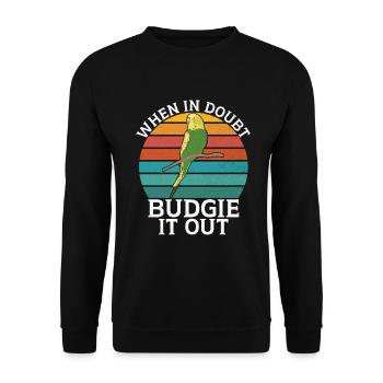 Budgie Gift - Unisex Pullover - Schwarz - Vorne - Alina (178cm) & Michal (187cm)