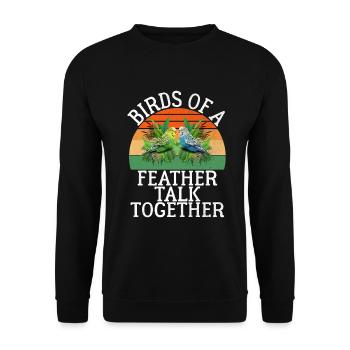 Budgie Gift - Unisex Sweatshirt - black - Front - Alina (178cm) & Michal (187cm)