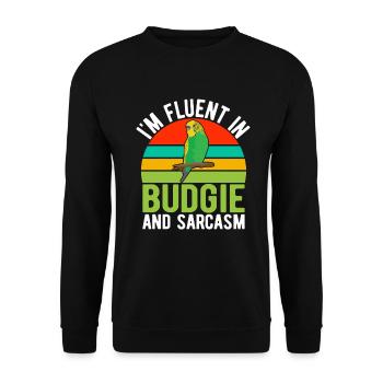 Cadeau de perruche - Sweat-shirt Unisexe - noir - Devant - Alina (178cm) & Michal (187cm)