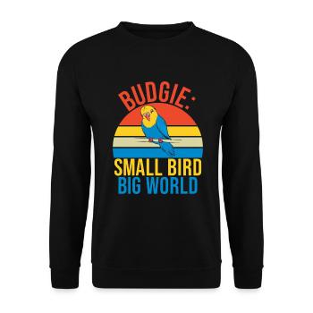 Budgie Gift - Unisex Sweatshirt - black - Front - Alina (178cm) & Michal (187cm)