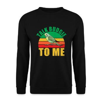 Budgie Gift - Unisex Sweatshirt - black - Front - Alina (178cm) & Michal (187cm)