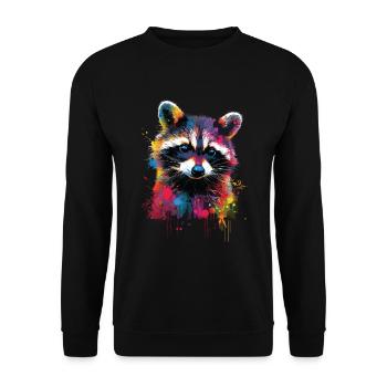 Raccoon - Unisex Sweatshirt - black - Front - Alina (178cm) & Michal (187cm)