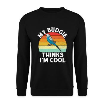 Budgie Gift - Unisex Pullover - Schwarz - Vorne - Alina (178cm) & Michal (187cm)