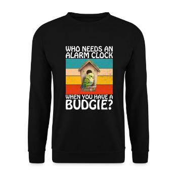 Budgie Gift - Unisex Sweatshirt - black - Front - Alina (178cm) & Michal (187cm)