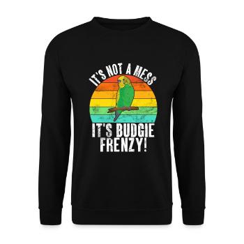 Budgie Gift - Unisex Pullover - Schwarz - Vorne - Alina (178cm) & Michal (187cm)