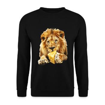 Löwe - Unisex Pullover - Schwarz - Vorne - Alina (178cm) & Michal (187cm)
