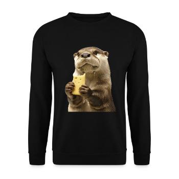 Otter - Unisex Sweatshirt - black - Front - Alina (178cm) & Michal (187cm)