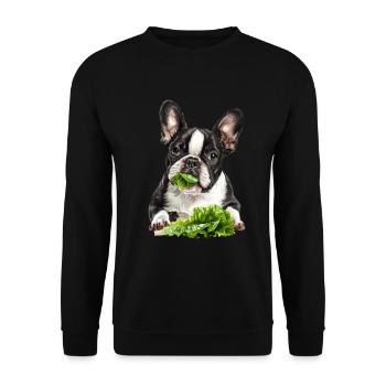 Chien - Sweat-shirt Unisexe - noir - Devant - Alina (178cm) & Michal (187cm)