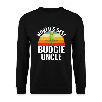 Budgie Gift - Unisex Sweatshirt - black - Front - Alina (178cm) & Michal (187cm)