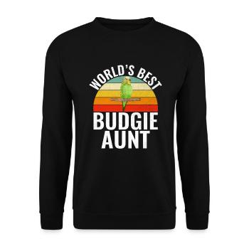 Budgie Gift - Unisex Pullover - Schwarz - Vorne - Alina (178cm) & Michal (187cm)