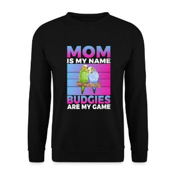 Budgie Gift - Unisex Sweatshirt - black - Front - Alina (178cm) & Michal (187cm)