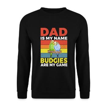 Budgie Gift - Unisex Sweatshirt - black - Front - Alina (178cm) & Michal (187cm)