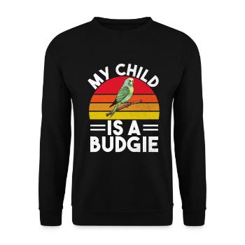 Budgie Gift - Unisex Sweatshirt - black - Front - Alina (178cm) & Michal (187cm)
