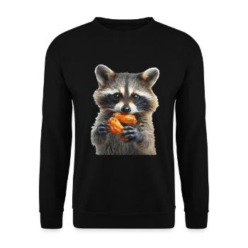 Raccoon - Unisex Sweatshirt - black - Front - Alina (178cm) & Michal (187cm)