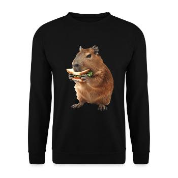 Wasserschwein - Unisex Pullover - Schwarz - Vorne - Alina (178cm) & Michal (187cm)