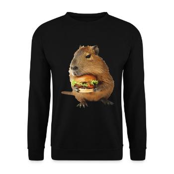 Wasserschwein - Unisex Pullover - Schwarz - Vorne - Alina (178cm) & Michal (187cm)