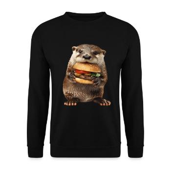 Otter - Unisex Sweatshirt - black - Front - Alina (178cm) & Michal (187cm)
