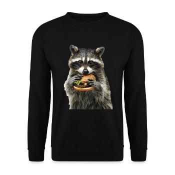 Raccoon - Unisex Sweatshirt - black - Front - Alina (178cm) & Michal (187cm)