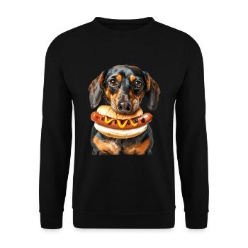 Chien - Sweat-shirt Unisexe - noir - Devant - Alina (178cm) & Michal (187cm)