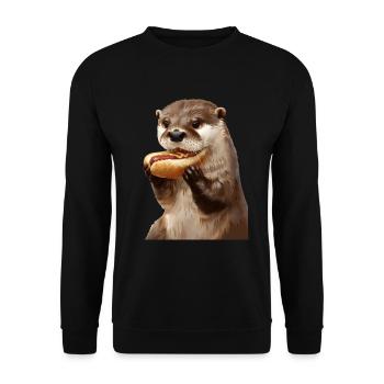 Otter - Unisex Sweatshirt - black - Front - Alina (178cm) & Michal (187cm)