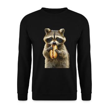 Raccoon - Unisex Sweatshirt - black - Front - Alina (178cm) & Michal (187cm)