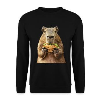 Wasserschwein - Unisex Pullover - Schwarz - Vorne - Alina (178cm) & Michal (187cm)