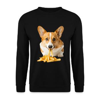 Corgi gallois Pembroke - Sweat-shirt Unisexe - noir - Devant - Alina (178cm) & Michal (187cm)