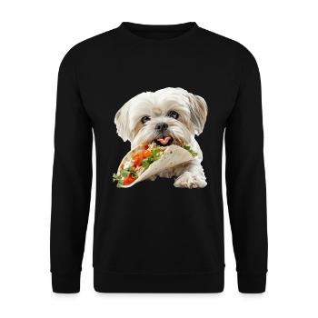 Shih Tzu - Unisex Sweatshirt - black - Front - Alina (178cm) & Michal (187cm)