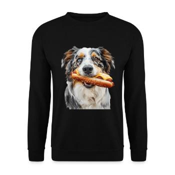 Australian Shepherd - Unisex Sweatshirt - black - Front - Alina (178cm) & Michal (187cm)