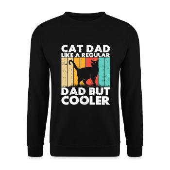 Cat Dad Gifts - Unisex Pullover - Schwarz - Vorne - Alina (178cm) & Michal (187cm)