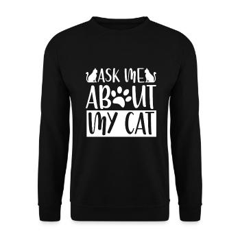 Cat Dad Gifts - Unisex Pullover - Schwarz - Vorne - Alina (178cm) & Michal (187cm)