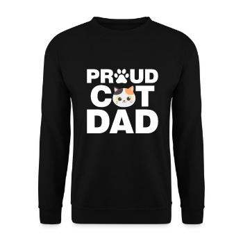 Cat Dad Gifts - Unisex Pullover - Schwarz - Vorne - Alina (178cm) & Michal (187cm)