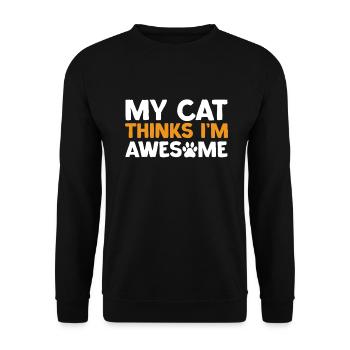 Cat Dad Gifts - Unisex Pullover - Schwarz - Vorne - Alina (178cm) & Michal (187cm)