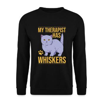 Cat Dad Gifts - Unisex Pullover - Schwarz - Vorne - Alina (178cm) & Michal (187cm)