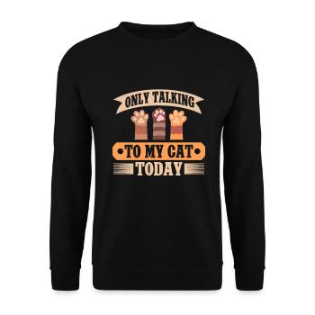 Cat Dad Gifts - Unisex Pullover - Schwarz - Vorne - Alina (178cm) & Michal (187cm)