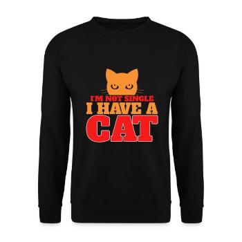 Cat Dad Gifts - Unisex Pullover - Schwarz - Vorne - Alina (178cm) & Michal (187cm)
