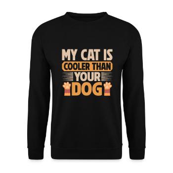 Cat Dad Gifts - Unisex Pullover - Schwarz - Vorne - Alina (178cm) & Michal (187cm)