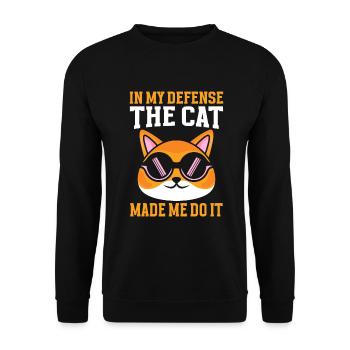 Cat Dad Gifts - Unisex Pullover - Schwarz - Vorne - Alina (178cm) & Michal (187cm)