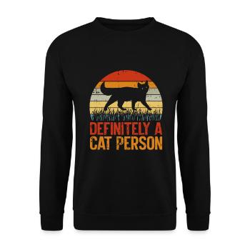 Cat Dad Gifts - Unisex Pullover - Schwarz - Vorne - Alina (178cm) & Michal (187cm)
