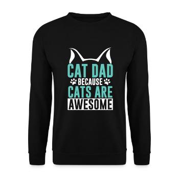 Cat Dad Gifts - Unisex Pullover - Schwarz - Vorne - Alina (178cm) & Michal (187cm)