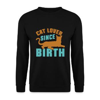 Cat Dad Gifts - Unisex Pullover - Schwarz - Vorne - Alina (178cm) & Michal (187cm)