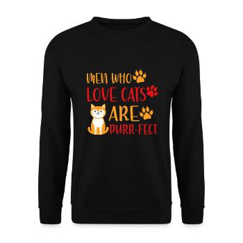 Cat Dad Gifts - Unisex Pullover - Schwarz - Vorne - Alina (178cm) & Michal (187cm)